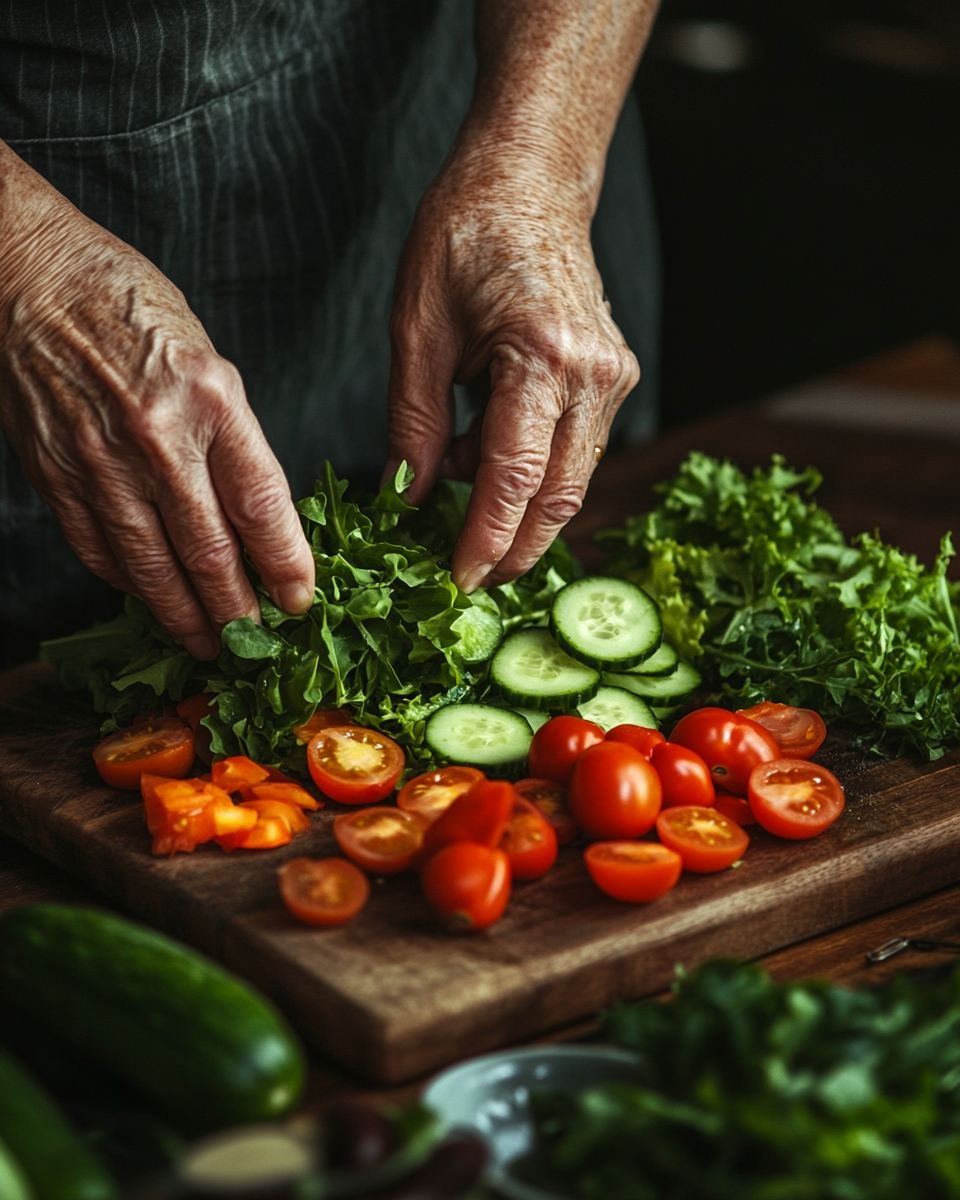Щастливи възрастни хора се наслаждават на здравословна храна